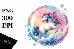 Colorful Unicorn Twirling | Sublimation Clipart Product Image 1
