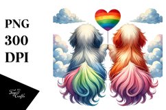 Rainbow Clouds with Havanese Heart PNG Product Image 1