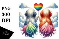 Rainbow Clouds with Havanese Heart PNG Product Image 1