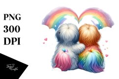 Rainbow Clouds with Havanese Heart PNG Product Image 1