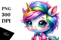Cute Unicorn with Expressive Face, PNG Product Image 1