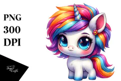 Cute Baby Unicorn, PNG Product Image 1