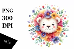 Colorful Baby Lion Floral Clipart Product Image 3