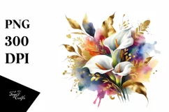 Vibrant Bouquet Watercolor Abstract | Sublimation | Clipart Product Image 3