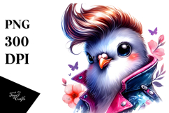 Cute Baby Dove with Cool Haircut PNG Product Image 1