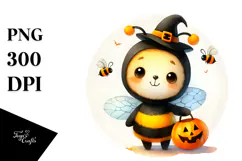 Cute Halloween Baby Bee PNG Product Image 1