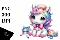 Cute Baby Unicorn Tumbling, PNG Product Image 3