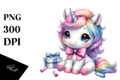 Cute Baby Unicorn Tumbling, PNG Product Image 1
