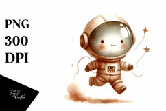 Whimsical Astronaut Boy | Watercolor Clipart Product Image 1