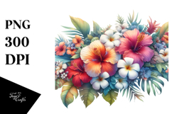 Vibrant Hawaiyan Flowers with Glossy Petals PNG Product Image 1