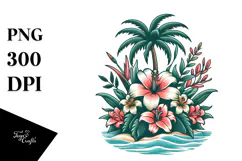 Vintage Tropical Flower Island PNG Product Image 1