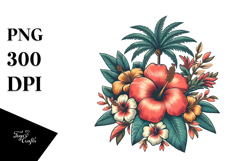 Vintage Tropical Island Waves, PNG Product Image 1
