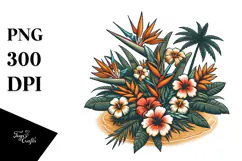 Vintage Tropical Flower Island PNG Product Image 1