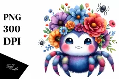 Colorful Smiling Cute Baby Spider | Sublimation | Clipart Product Image 1