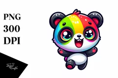 Colorful Small Baby Panda Smiling | Sublimation | Clipart Product Image 3