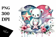 Colorful Baby Bear Star PNG Product Image 1