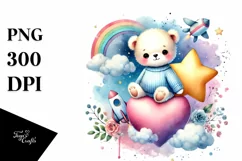 Colorful Baby Bear Star PNG Product Image 1