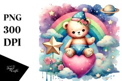 Colorful Baby Bear Star PNG Product Image 1