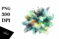 Colorful Watercolor Cloud | Watercolor Clipart Product Image 1