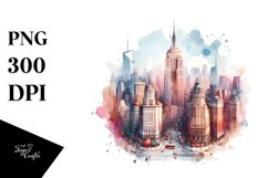 Watercolor Manhattan Clipart Product Image 1