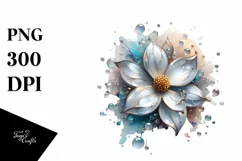 Colorful Shiny Jasmine Watercolor Splash Clipart Product Image 3