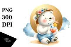 Cute Polar Bear in Beachwear PNG Product Image 1