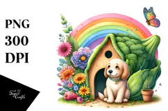 Colorful Dog House Vegetable Rainbow | Sublimation, Clipart Product Image 1
