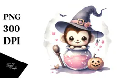 Cute Baby Monkey with Party Hat, Transparent PNG Product Image 1