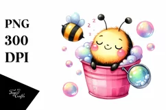 Colorful Smiling Cute Baby Bee | Sublimation | Clipart Product Image 1