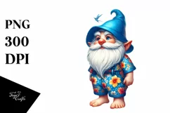 Gnome with Azzure Accents on Beach | Clipart Product Image 3