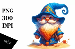 Gnome with Azzure Accents on Beach | Clipart Product Image 1