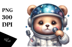 Cute Baby Bear Astronaut PNG Product Image 1