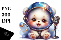 Cute Baby Bear Astronaut PNG Product Image 1