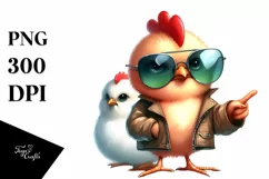 Funny Chiken Standing Sunglasses Big Eyes | Sublimation Product Image 3
