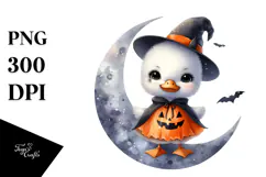 Cute Halloween Baby Swan PNG Product Image 1
