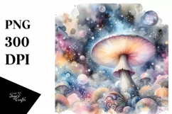 Mystical Celestial Pastel Mushroom, Detailed PNG Product Image 3