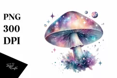 Mystical Celestial Pastel Mushroom, Detailed PNG Product Image 1
