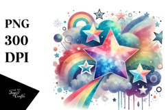Colorful Washed Star PNG Product Image 1
