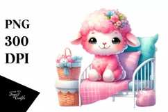 Colorful Smiling Cute Baby Lamb | Sublimation | Clipart Product Image 3