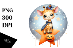 Cute Baby Giraffe Star Halloween PNG Product Image 1