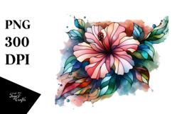 Pastel Hibiscus Stained PNG Product Image 1