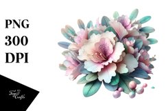 Pastel Wooden Rhododendron Metallic Splash | Clipart Product Image 3