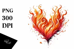Fire Heart Digital Painting PNG Product Image 1