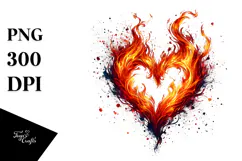 Fire Heart Art PNG Product Image 1