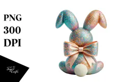 Colorful Bunny Sitting View, Transparent PNG Product Image 1