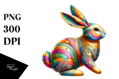 Wooden Bunny Watercolor Art PNG Product Image 1