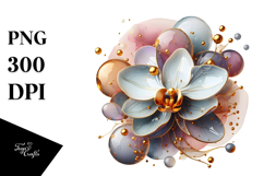 Abstract Golden Orchid PNG Product Image 1
