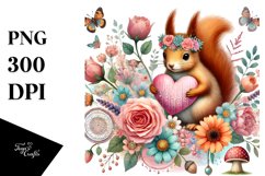 Boho Baby Squirrel Heart PNG Product Image 1