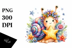 Colorful Smiling Cute Baby Snail Whimsical Star Product Image 3