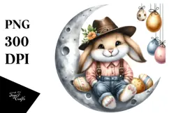 Bunny with Leather Jeans and Hat PNG Product Image 1